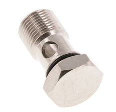 Boulon Banjo 1 voie en laiton nickelé avec filetage mâle G3/8'' NBR [2 Pièces].