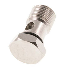 Boulon Banjo 1 voie en laiton nickelé avec filetage mâle G3/8'' NBR [2 Pièces].