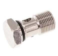 Boulon Banjo 1 voie en laiton nickelé avec filetage mâle G3/8'' NBR [2 Pièces].
