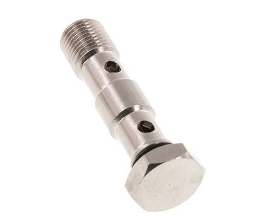 2-way nickel-plated Brass Banjo Bolt with G1/8'' Male Threads NBR [2 Pieces]