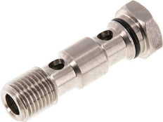 Boulon banjo à 2 voies en laiton nickelé avec filetage mâle G1/4'' NBR