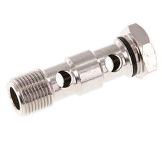 2-way nickel-plated Brass Banjo Bolt with G3/8'' Male Threads NBR