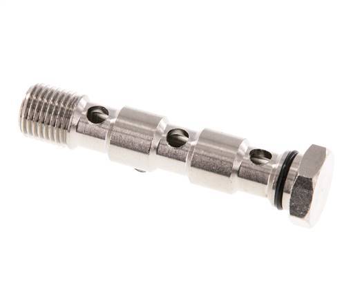 Boulon banjo à 3 voies en laiton nickelé avec filetage mâle G1/4'' NBR