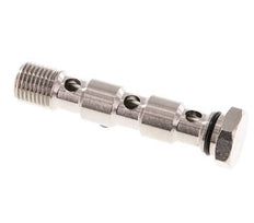 Boulon banjo à 3 voies en laiton nickelé avec filetage mâle G1/4'' NBR