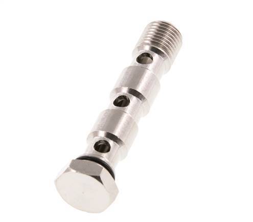 Boulon banjo à 3 voies en laiton nickelé avec filetage mâle G1/4'' NBR