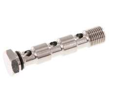 Boulon banjo à 3 voies en laiton nickelé avec filetage mâle G1/4'' NBR
