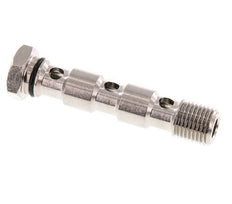 Boulon banjo à 3 voies en laiton nickelé avec filetage mâle G1/4'' NBR