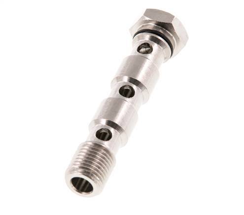 Boulon banjo à 3 voies en laiton nickelé avec filetage mâle G1/4'' NBR