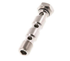 Boulon banjo à 3 voies en laiton nickelé avec filetage mâle G1/4'' NBR