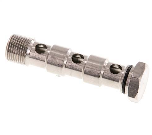 3-way nickel-plated Brass Banjo Bolt with G3/8'' Male Threads NBR