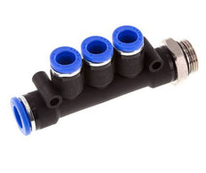 8mm x 10mm x G3/8'' Manifold à 3 voies avec filetage mâle Laiton/PA 66 NBR Rotatif