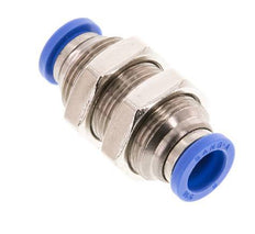 8mm Push-in Fitting Brass/PA 66 NBR Bulkhead [2 Pieces]