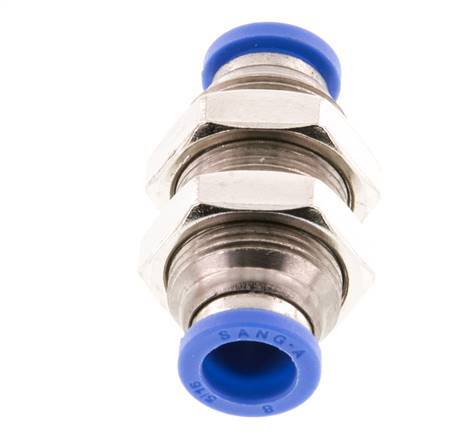 8mm Push-in Fitting Brass/PA 66 NBR Bulkhead [2 Pieces]