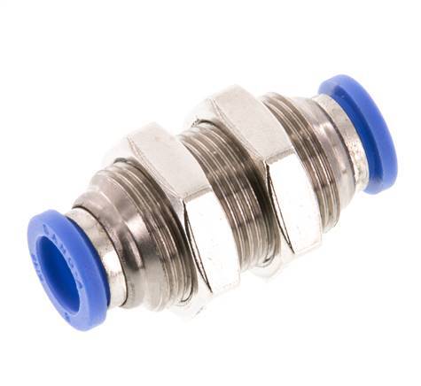 Raccord enfichable 8mm laiton/PA 66 NBR Bulkhead [2 Pièces]