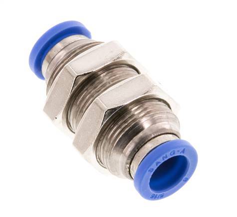 Raccord enfichable 8mm laiton/PA 66 NBR Bulkhead [2 Pièces]