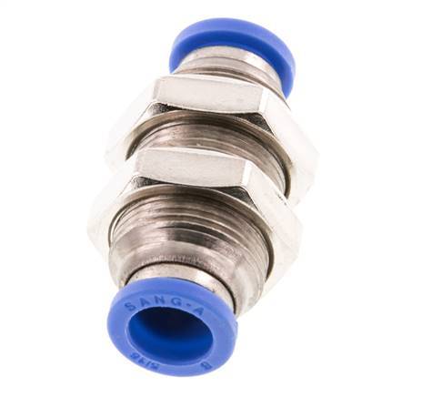 Raccord enfichable 8mm laiton/PA 66 NBR Bulkhead [2 Pièces]