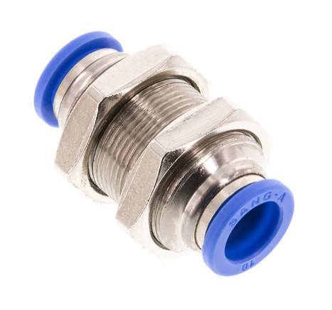 Raccord enfichable 10mm laiton/PA 66 NBR Bulkhead