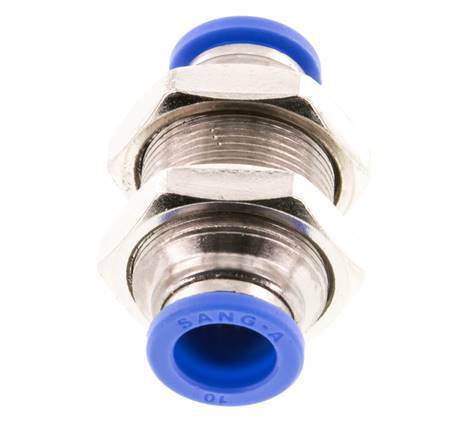 Raccord enfichable 10mm laiton/PA 66 NBR Bulkhead