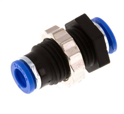 Raccord enfichable 6mm PA 66 NBR Bulkhead [2 Pièces]