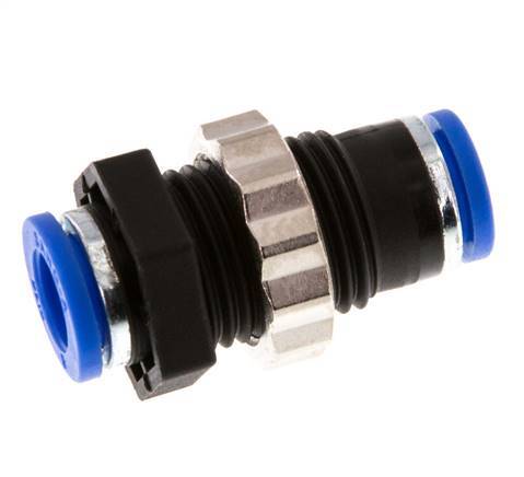 8mm Push-in Fitting PA 66 NBR Bulkhead [2 Pieces]