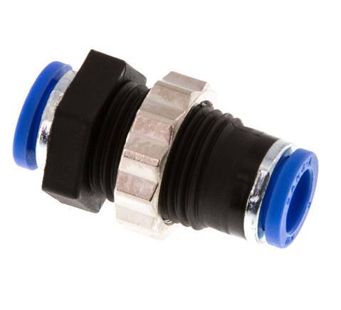 8mm Push-in Fitting PA 66 NBR Bulkhead [2 Pieces]