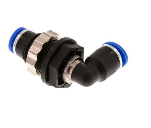 6mm 90deg Elbow Push-in Fitting PA 66 NBR Bulkhead [2 Pieces]