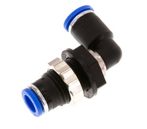Raccord enfichable coudé 90deg 8mm PA 66 NBR Bulkhead