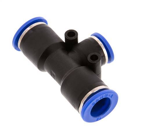 Raccord enfichable en T 10mm x 12mm PA 66 NBR [2 pièces].