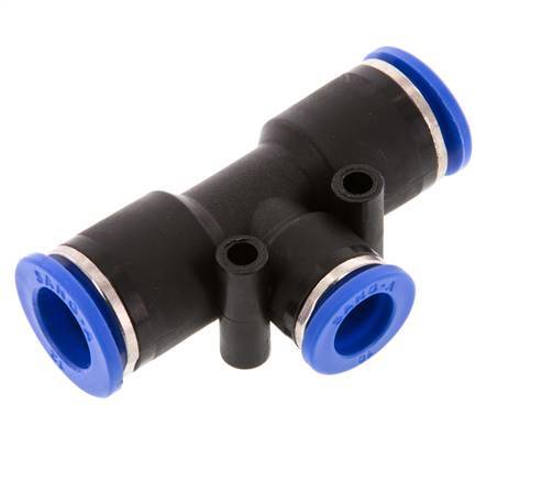 Raccord enfichable en T 10mm x 12mm PA 66 NBR [2 pièces].