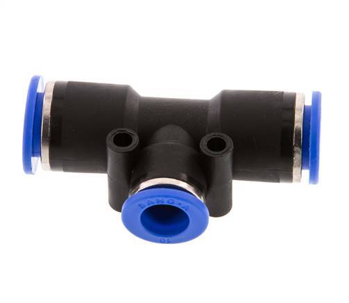 Raccord enfichable en T 10mm x 12mm PA 66 NBR [2 pièces].
