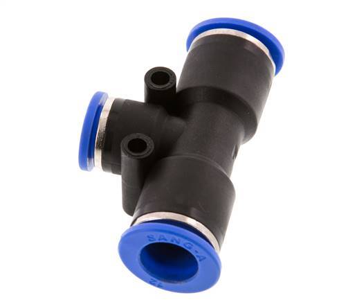 Raccord enfichable en T 10mm x 12mm PA 66 NBR [2 pièces].