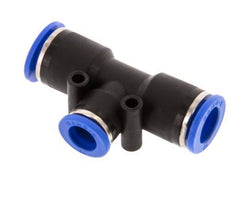 Raccord enfichable en T 10mm x 12mm PA 66 NBR [2 pièces].