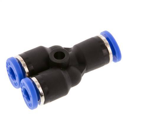 Raccord enfichable en Y 4mm PA 66 NBR [2 pièces].