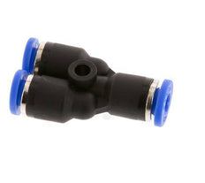 Raccord enfichable en Y 4mm PA 66 NBR [2 pièces].