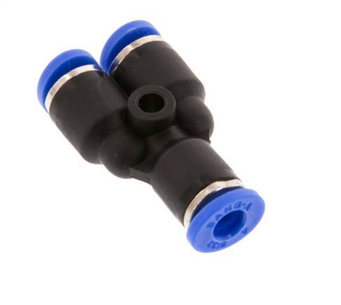 Raccord enfichable en Y 4mm PA 66 NBR [2 pièces].