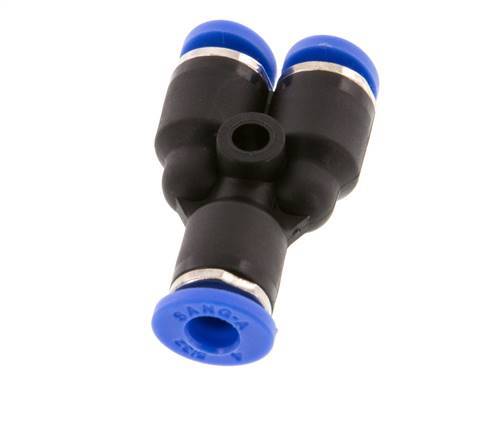 Raccord enfichable en Y 4mm PA 66 NBR [2 pièces].