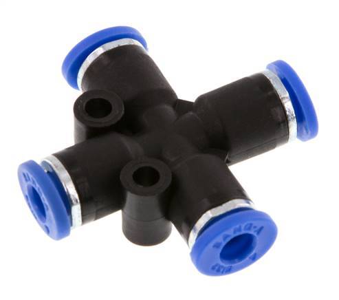 Raccord enfichable croisé 4mm PA 66 NBR [2 pièces].