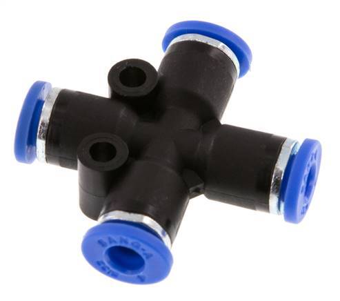 Raccord enfichable croisé 4mm PA 66 NBR [2 pièces].