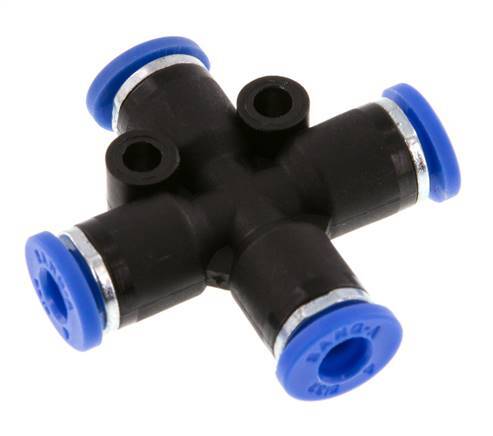 Raccord enfichable croisé 4mm PA 66 NBR [2 pièces].