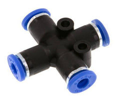 Raccord enfichable croisé 4mm PA 66 NBR [2 pièces].