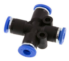 Raccord enfichable croisé 4mm PA 66 NBR [2 pièces].