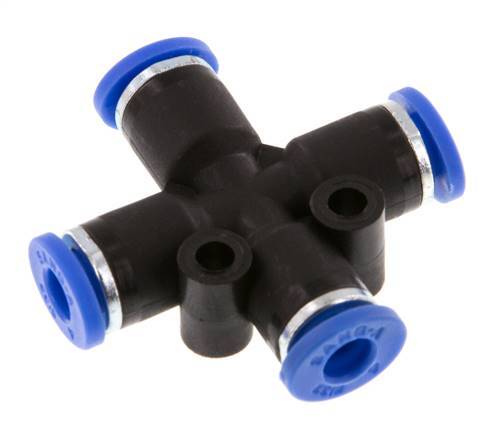 Raccord enfichable croisé 4mm PA 66 NBR [2 pièces].