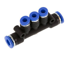 Raccord enfichable 3 voies pour collecteur 4mm x 6mm laiton/PA 66 NBR [2 pièces].