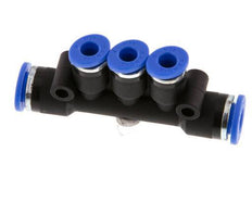 Raccord enfichable 3 voies pour collecteur 4mm x 6mm laiton/PA 66 NBR [2 pièces].
