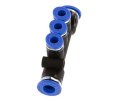 Raccord enfichable 3 voies pour collecteur 4mm x 6mm laiton/PA 66 NBR [2 pièces].