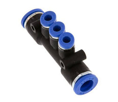 Raccord enfichable à 3 voies pour collecteur 4mm x 8mm Laiton/PA 66 NBR