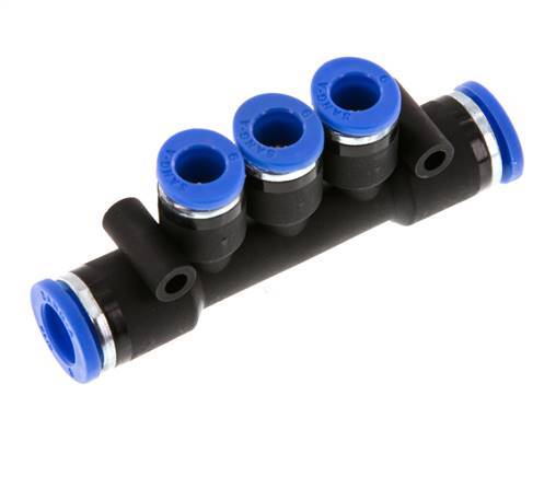 Raccord enfichable 3 voies pour collecteur 6mm x 8mm Laiton/PA 66 NBR