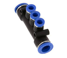 Raccord enfichable 3 voies pour collecteur 6mm x 10mm Laiton/PA 66 NBR