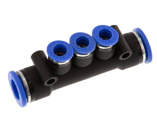 Raccord enfichable 3 voies pour collecteur 6mm x 10mm Laiton/PA 66 NBR