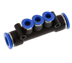 Raccord enfichable 3 voies pour collecteur 6mm x 10mm Laiton/PA 66 NBR